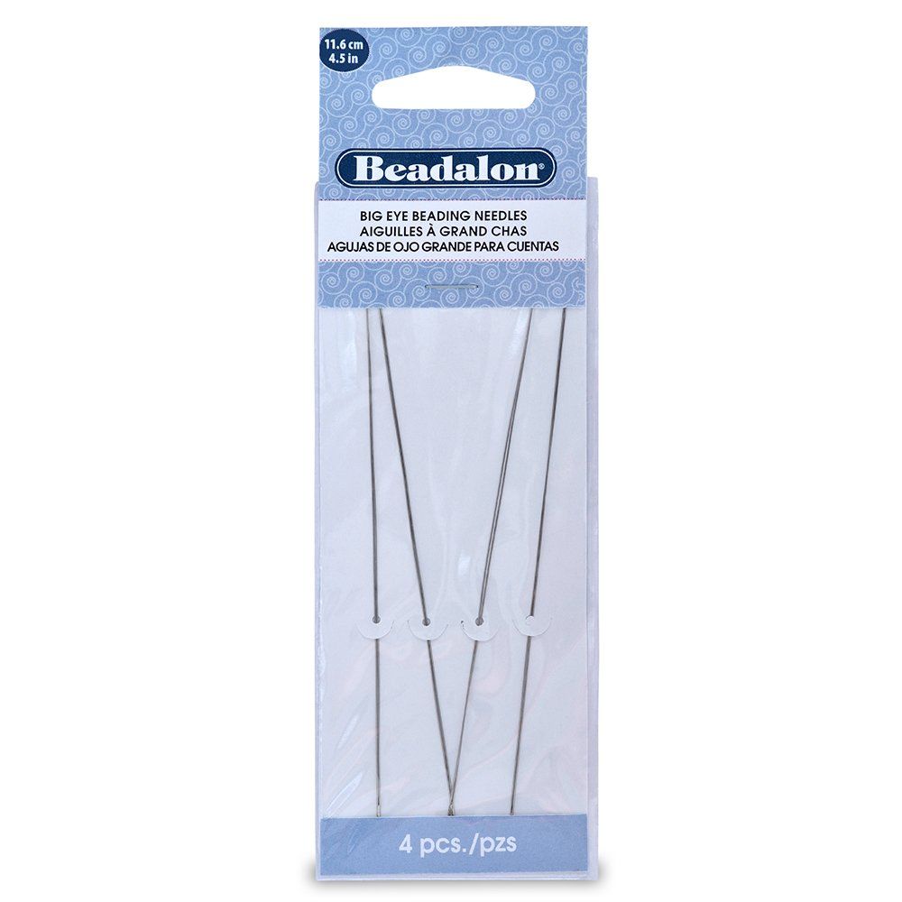 Beadalon Big Eye Needles 4.5-Inch - Set of 4 for Easy Beading & Crafting