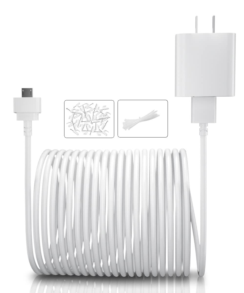 15FT Itramax Blink Mini Charger Cable & Wall Adapter - Waterproof Power Supply for Blink Security Cameras
