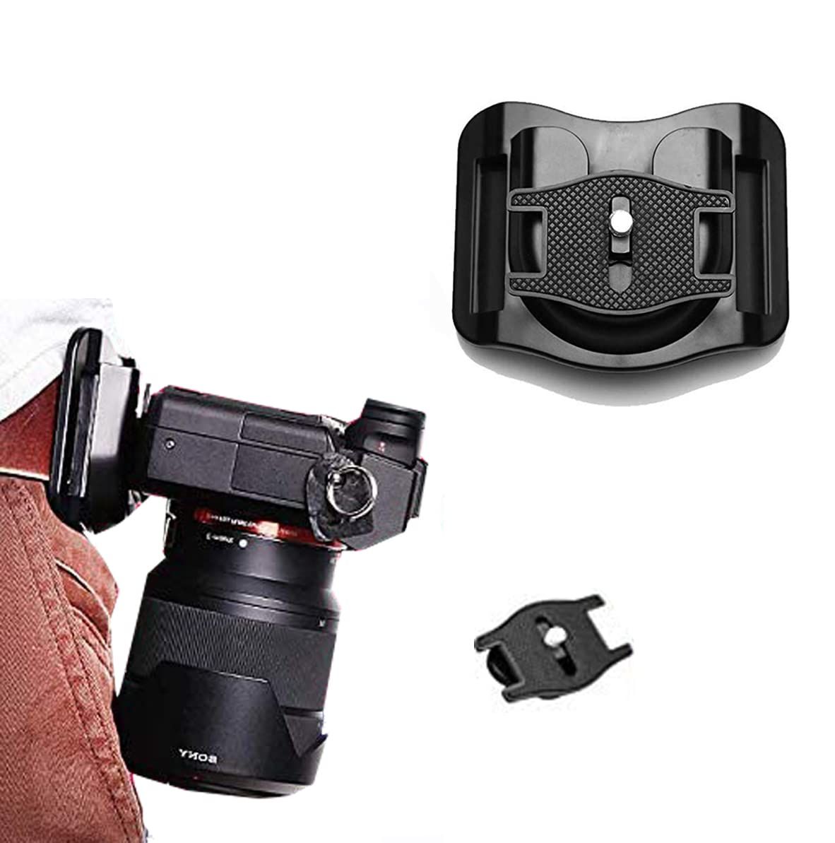 Camera Holste: Lightweight SLR/DSLR Belt Mount & Sling Clip Holster for Easy Carry