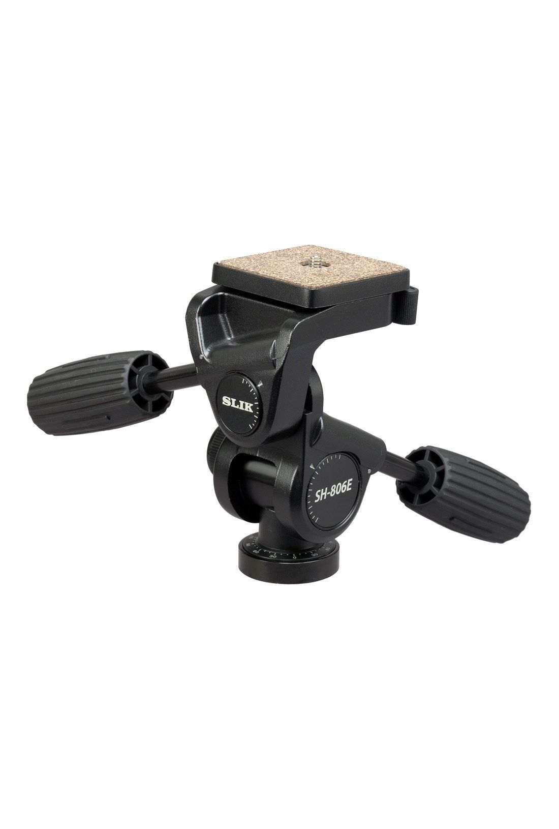 SLIK SH-806E 3-Way Pan/Tilt Head - Quick Release, Supports 12 lbs, Black (618-806) for Smooth Photography