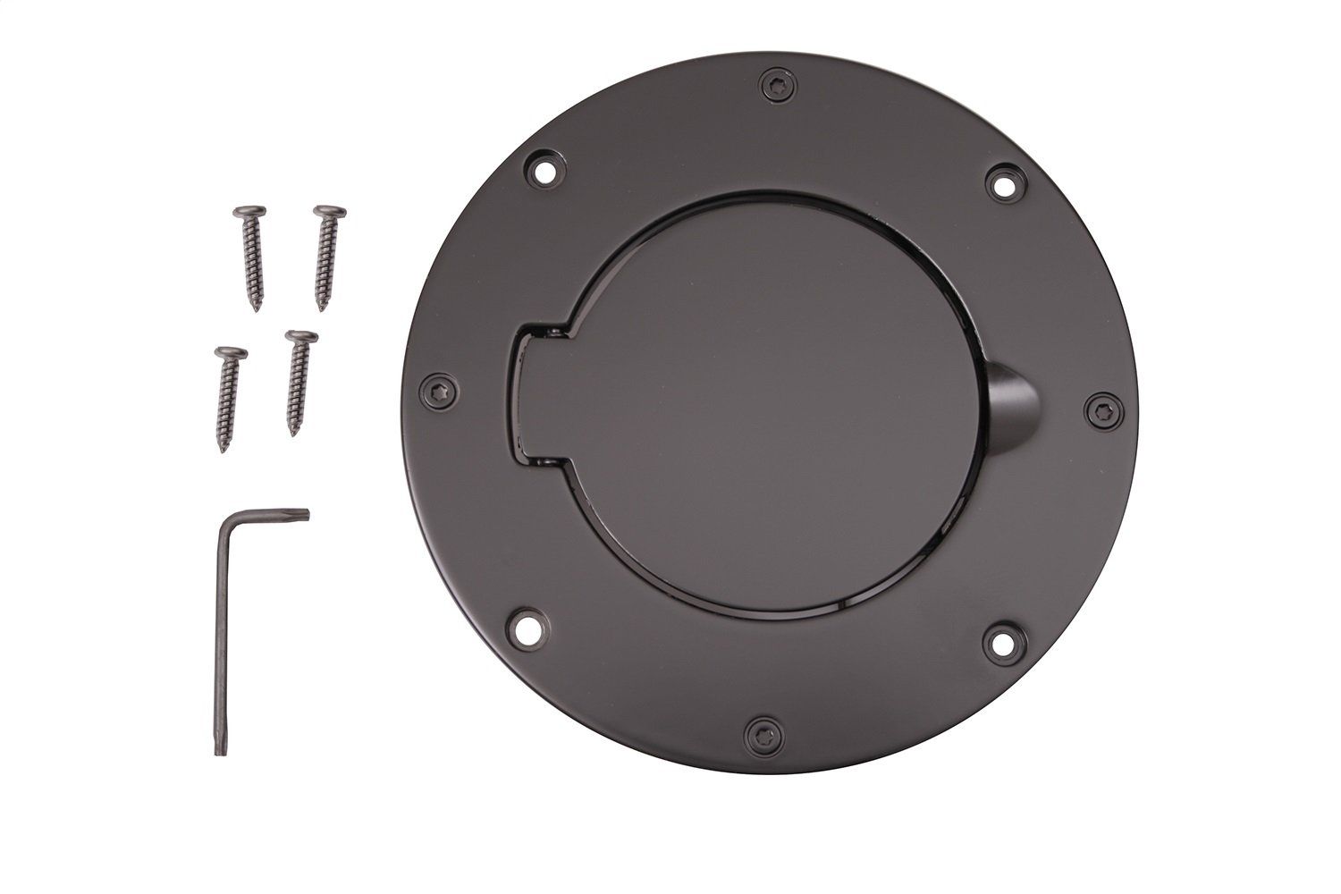Rugged Ridge Non-Locking Gas Cap Door for 1997-2006 Jeep Wrangler TJ - Black | Model 11425.02