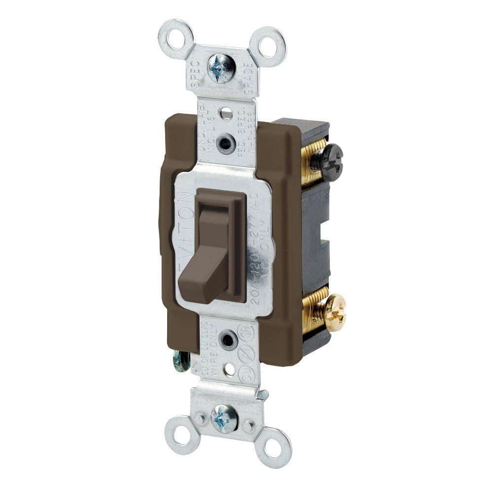 Leviton 54504-2 15-Amp 4-Way AC Switch - Tan Brown Toggle for 120/277-Volt Applications