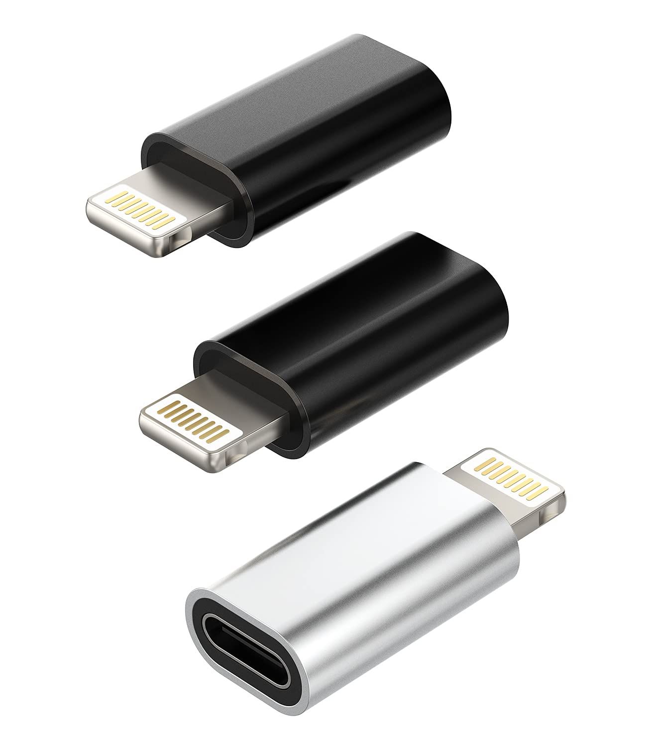 3-Pack USB C to Lightning Adapters - Fast Charging, Premium Quality, 1 Year Warranty