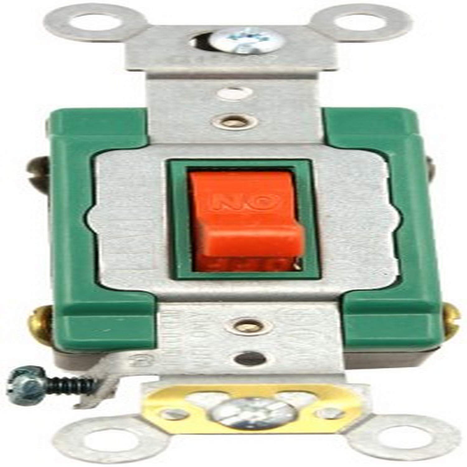 Leviton 3032-2R 30 Amp Toggle Switch: Heavy Duty, Self-Grounding, 120/277V AC - Red Double-Pole Switch for Reliable Performance
