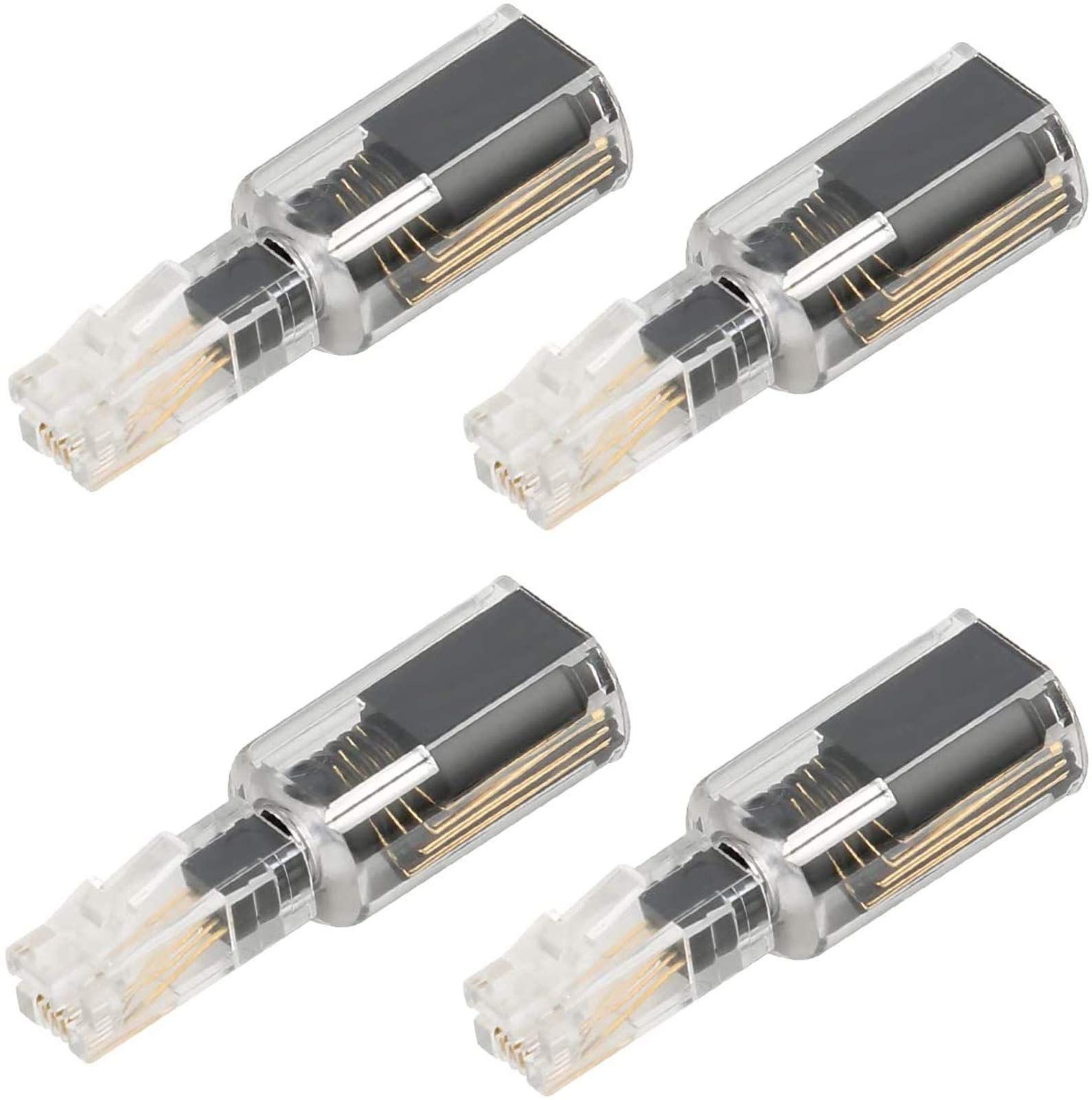 Uvital Telephone Cord Detangler, Wireless Anti-Tangle Telephone Handset Cable 360 Degree Rotating Landline Swivel Cord Untangler Black (4 Pack)