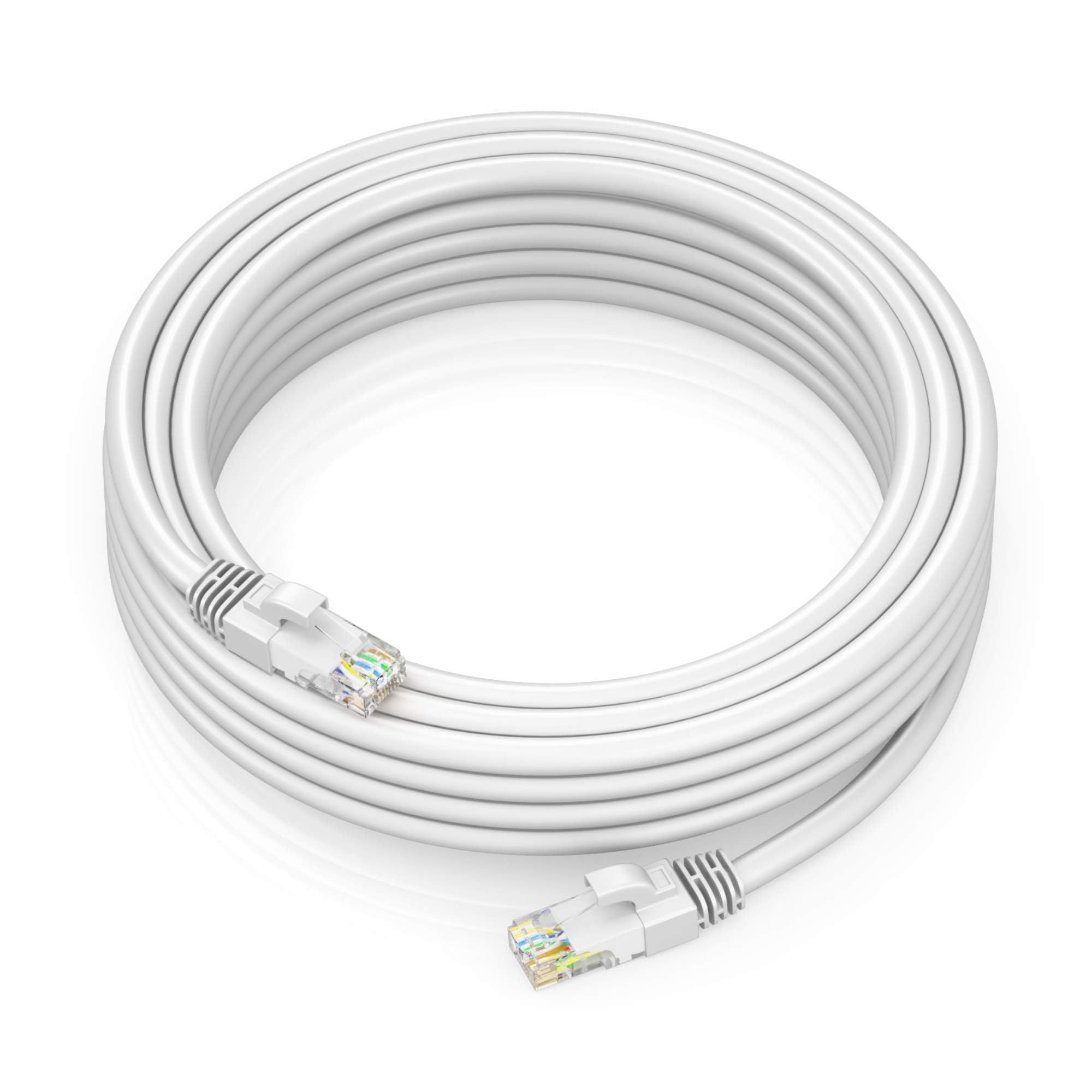 Maximm Cat 6 Ethernet Cable 50ft - High-Speed 10Gbps LAN & Internet Patch Cable - UTP, 550MHz, White