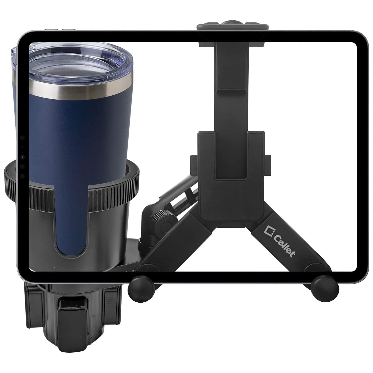 Cellet Tablet Mount with Cup Holder Base for iPad Pro, Galaxy Tab & Surface Go - Secure & Convenient!