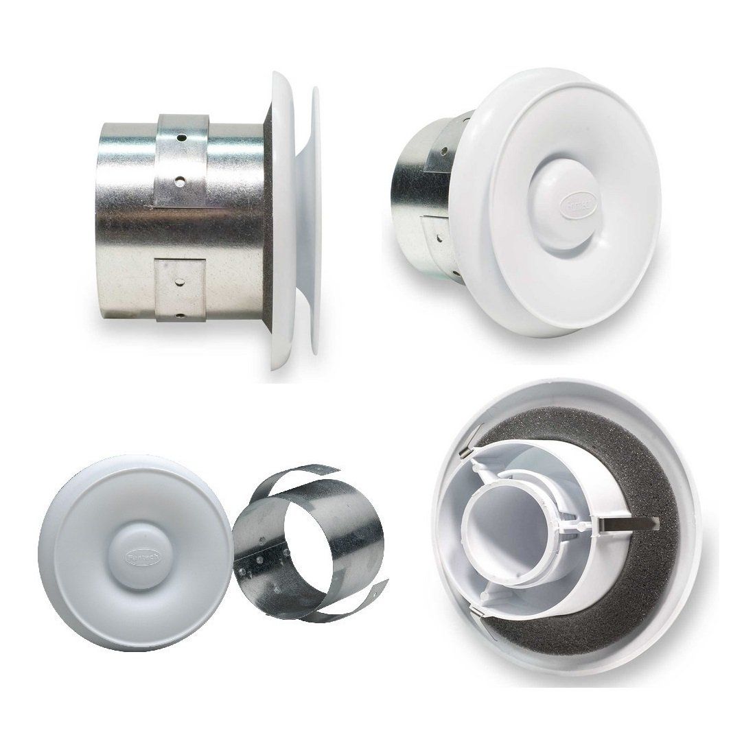 "Fantech CG 4 Contour Grille with Collar for 4" Duct - Enhance Airflow & Efficiency"