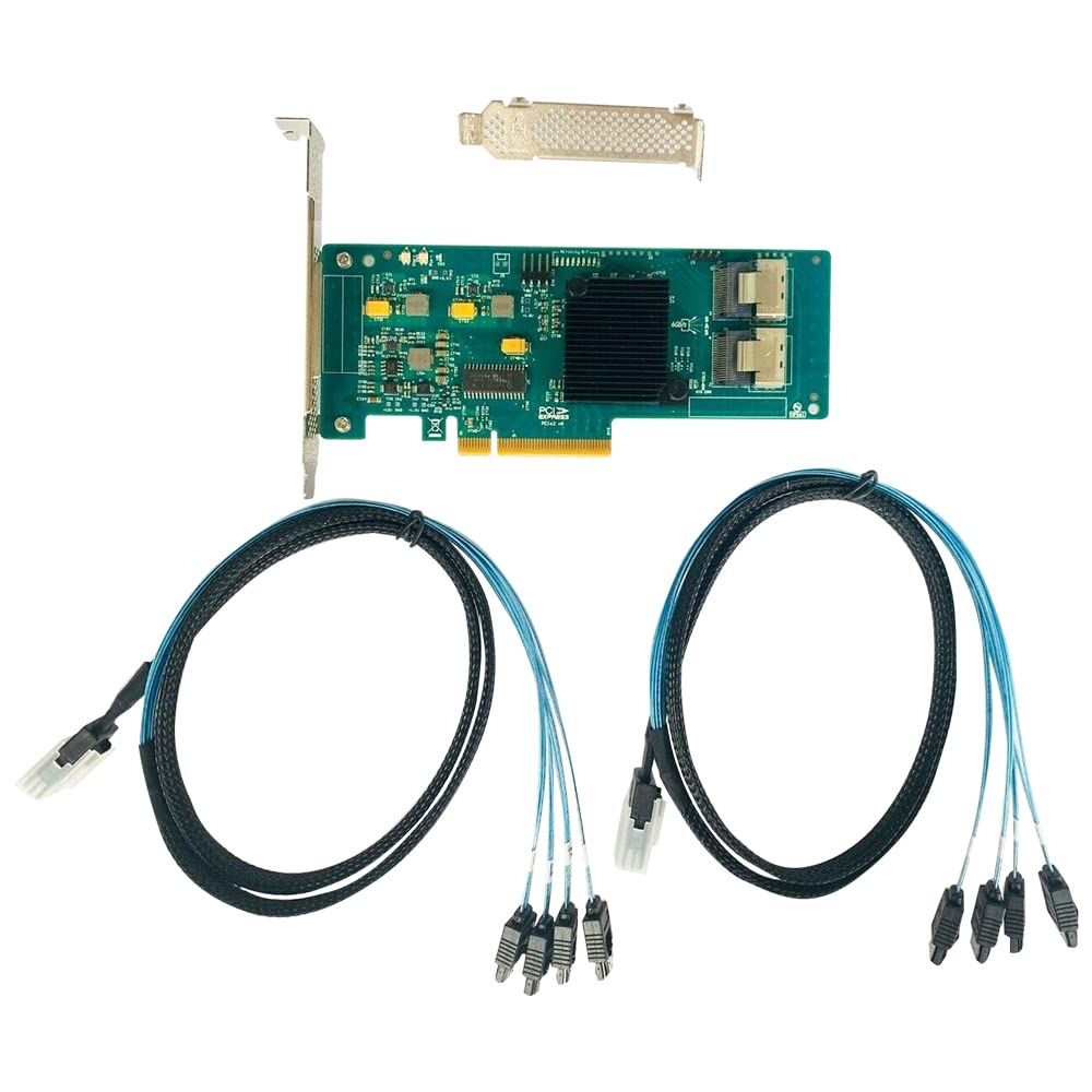 LSI 9201-8i RAID Controller Card: 6G HBA FW P20 for ZFS, FreeNAS, unRAID - PCIe Expander + 2*SFF-8087 SATA