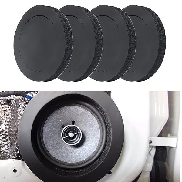 6.5&amp;quot; Foam Speaker Enhancer, AngleKai 4Pcs Self Adhesive Speaker Fast Rings, Universal High Rebound Sponge Bass Blocker Kit for Car Door Speaker Foam Rings