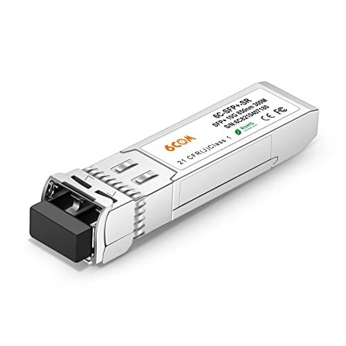 6COM 10GBase-SR SFP+ Transceiver - 10G 850nm LC Multi-Mode Module for Cisco, Ubiquiti, D-Link & More (Up to 300m)