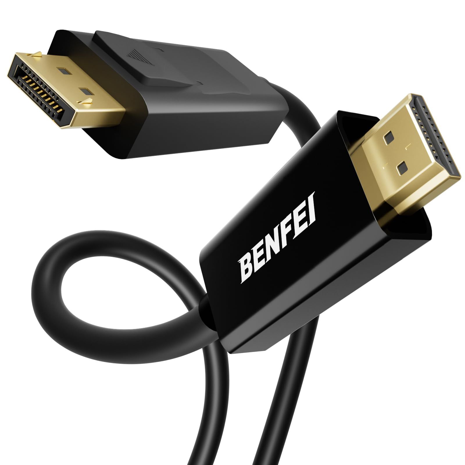 BENFEI 4.5M DisplayPort to HDMI Cable - 1080P Gold-Plated Adapter for Lenovo, Dell, HP, Asus & More