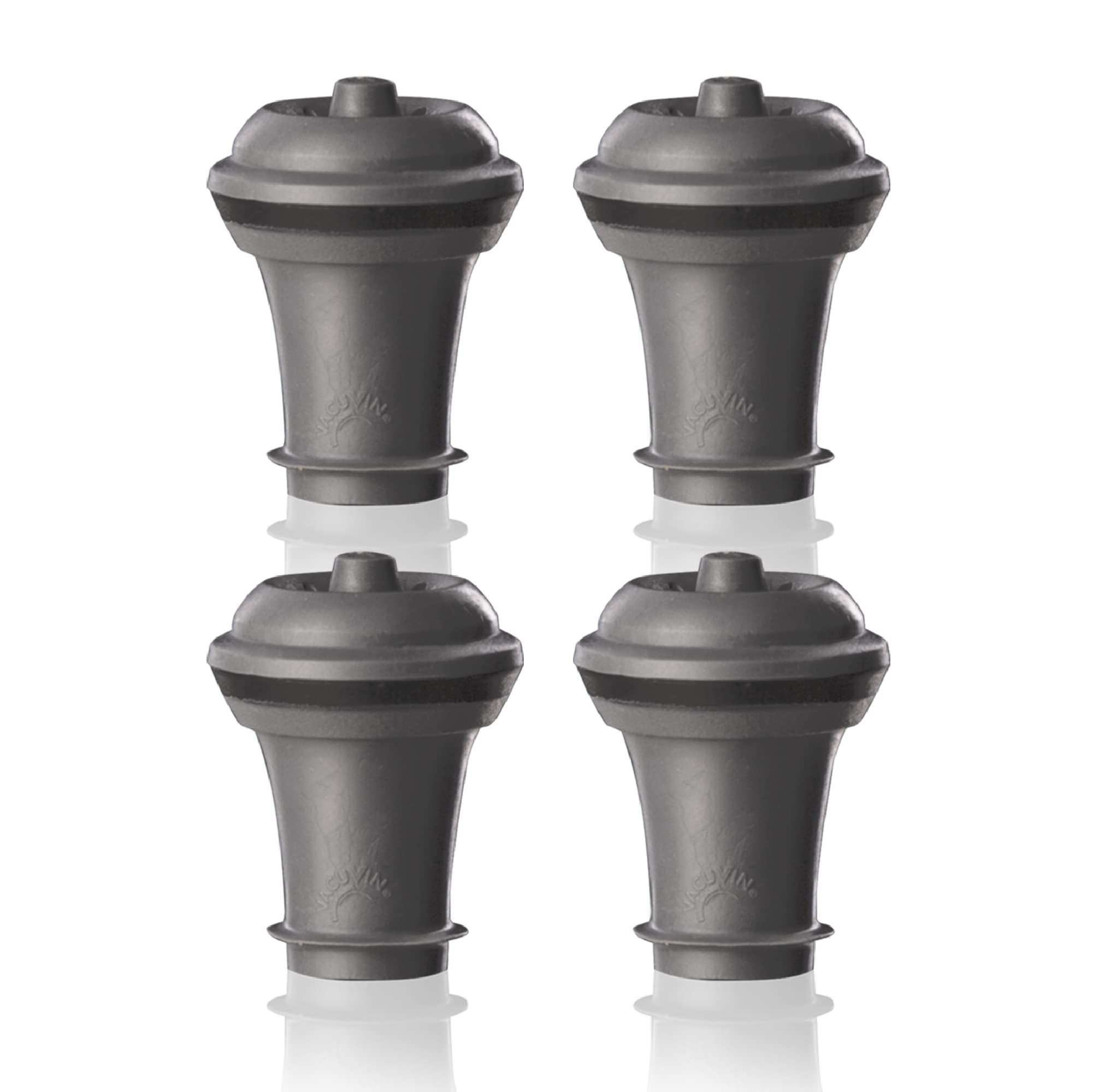 Vacu Vin Wine Saver Vacuum Stoppers Set of 4 - Keep Wine Fresh for a Week with Airtight Seal - Compatible with Wine Saver Pump