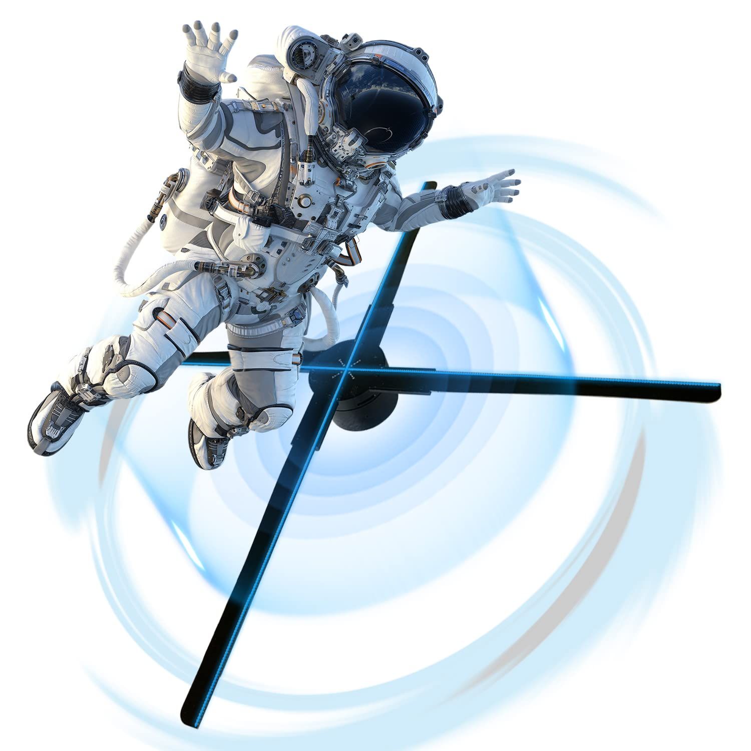 "YSTEROKS 25.6" HD 3D Hologram Fan: App-Controlled Projector for Shops & Bars - Stunning Holographic Display & Night Light"