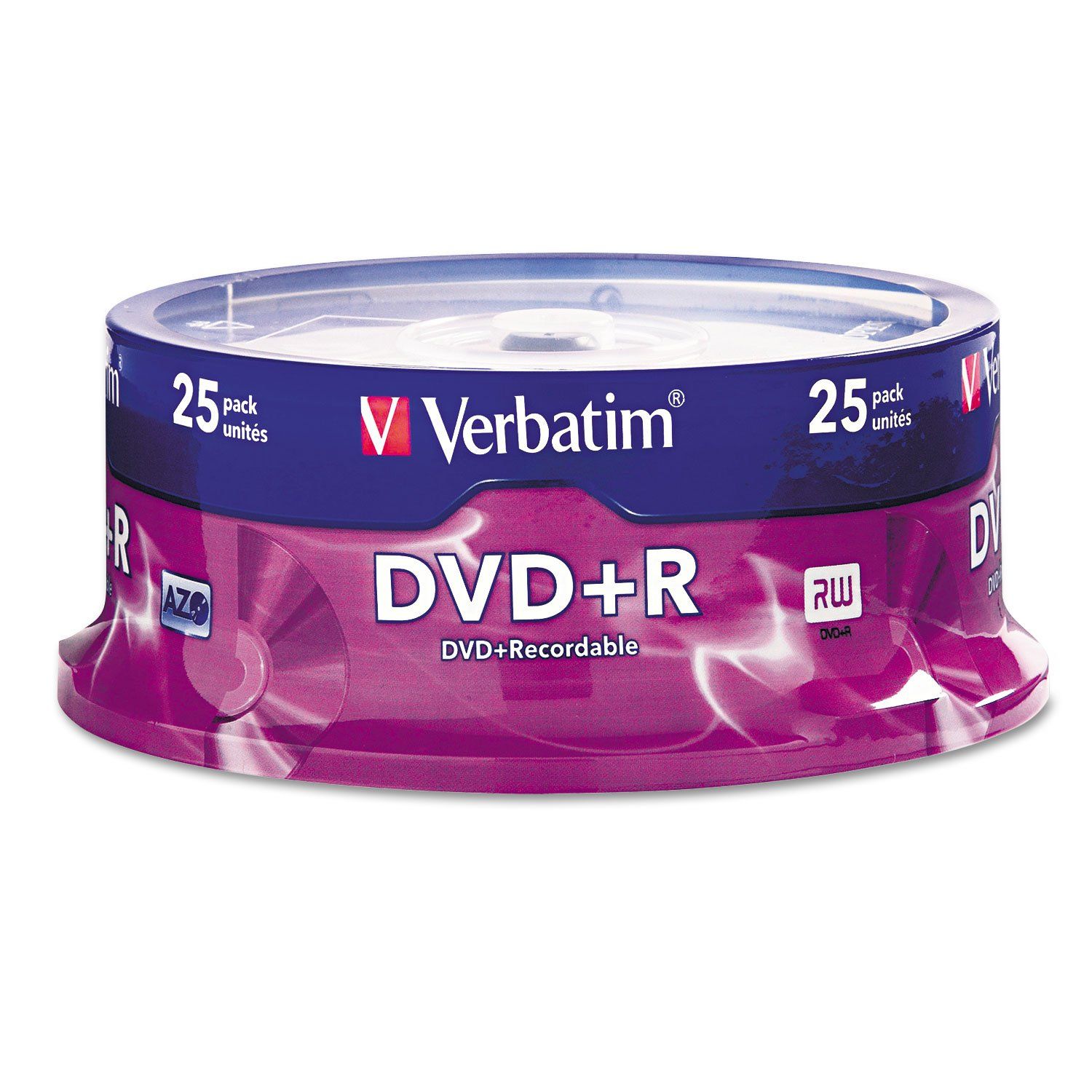 Verbatim DVD+R Blank Discs 4.7GB 16X - 25 Pack AZO Dye Recordable Discs for High-Quality Storage