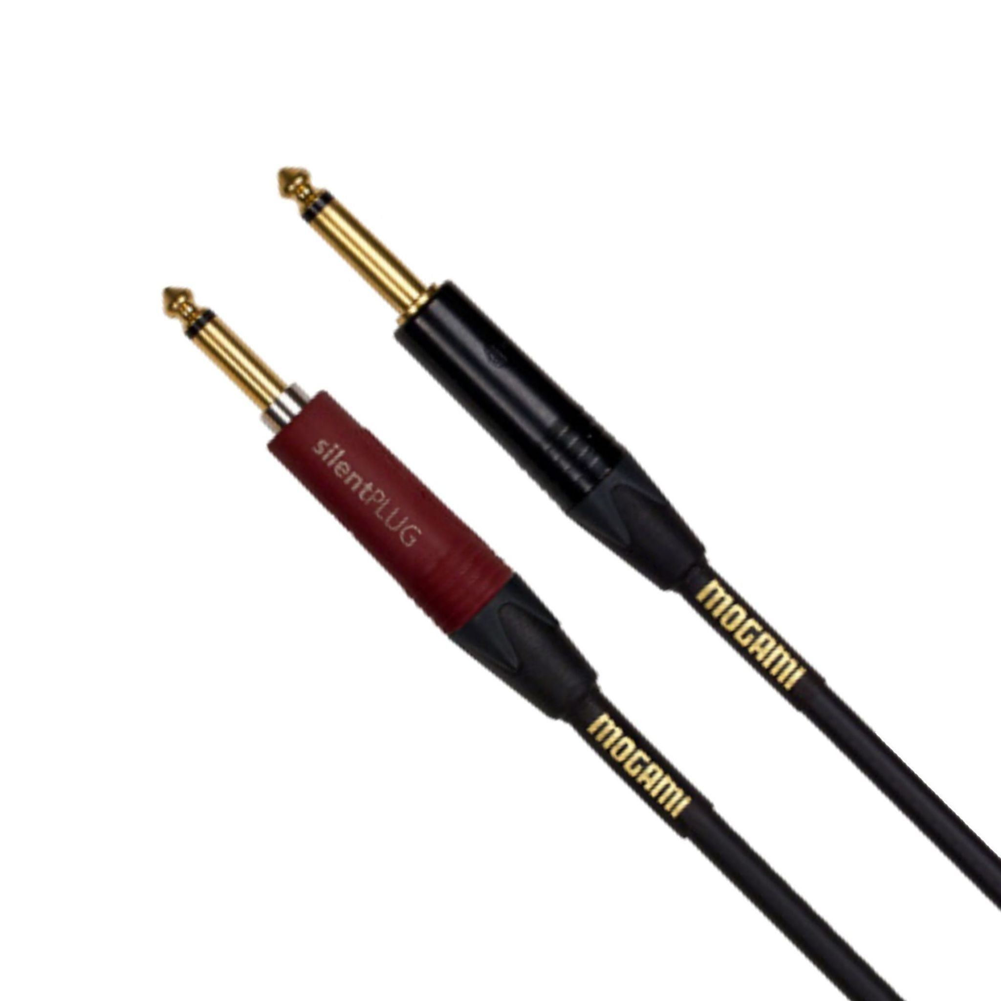 "Buy Mogami Gold INST Silent S-10 Guitar Cable - 10ft, 1/4" TS Male, Gold Contacts, SilentPLUG Technology"