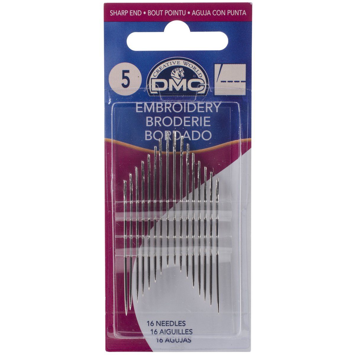 Buy DMC 1765-5 Embroidery Hand Needles - 15-Pack Size 5 for Perfect Stitching
