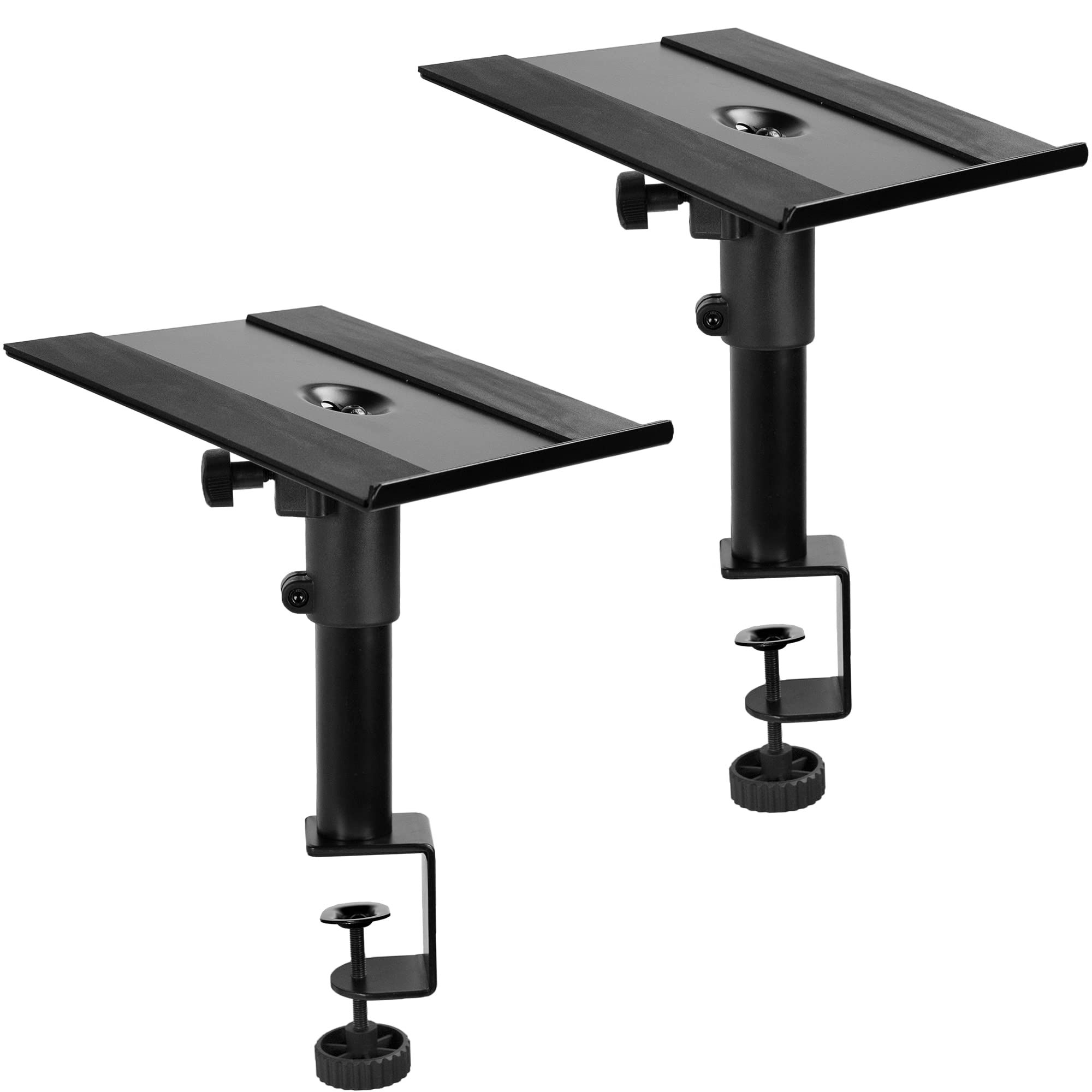 VIVO Clamp-On Speaker Stand Set: Adjustable Height & Tilt, 2 Pack for Bookshelf & Computer Speakers - MOUNT-SP01CB