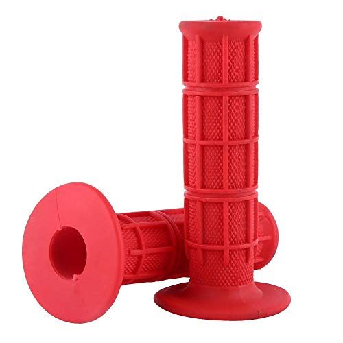 Universal 7/8 Inch 22mm Motorcycle Handlebar Grips Silicone Bike Grips for Scooters ATVs Dirt Bikes Red Color