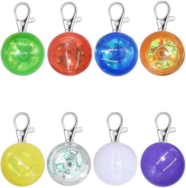 8 Pack Dog Lights for Night Walking LED Safety Light IP68 Waterproof Clip On 3 Modes for Large Medium Small Pets Running Camping Climbing Bike