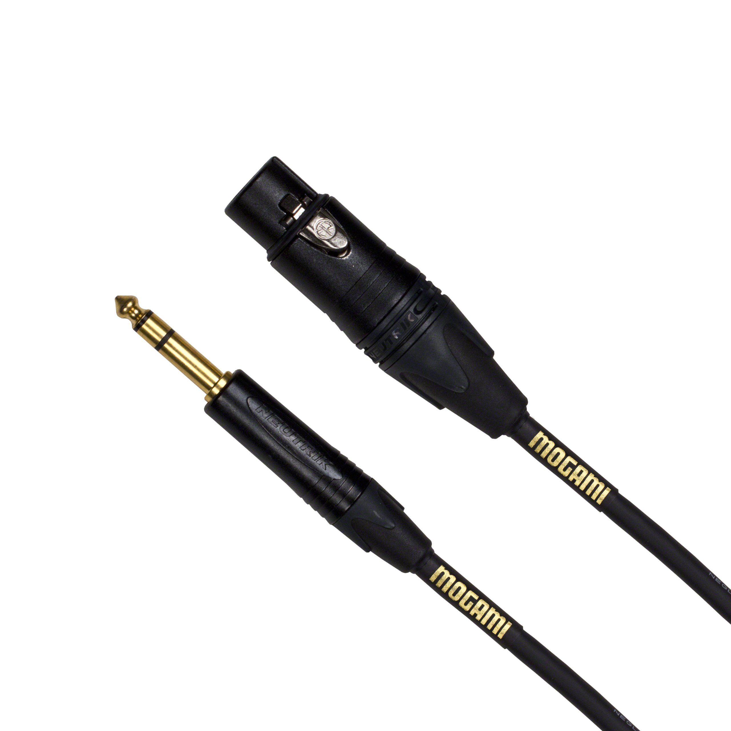 "Mogami Gold TRSXLRF-25: 25ft Balanced 1/4" to XLR Female Patch Cable for Superior Sound Quality"