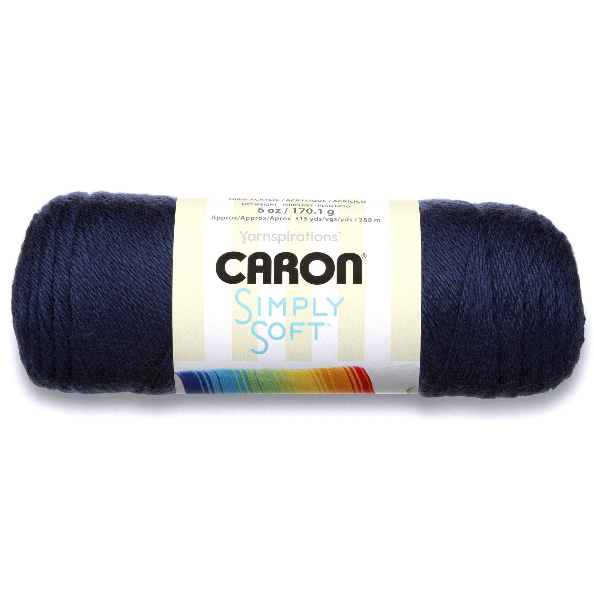 Buy Caron Simply Soft Solids Yarn - Dark Country Blue, 100% Acrylic, Medium Gauge, 6 oz - Machine Wash & Dry