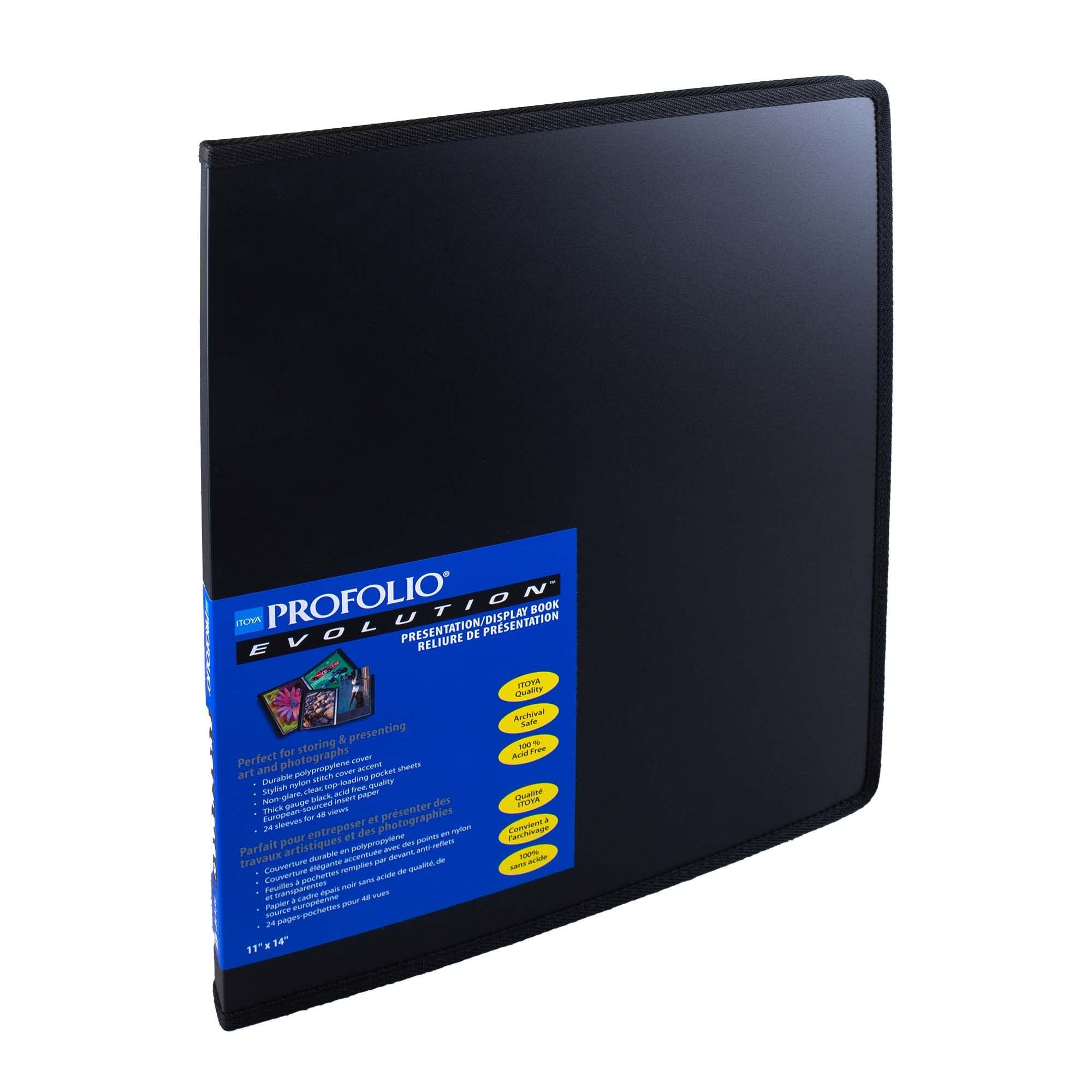 Itoya ProFolio Evolution 11x14 Black Photo Album - 48 Page Art Portfolio & Presentation Binder