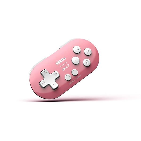 8Bitdo Zero 2 Mini Bluetooth Gamepad - Keychain Controller for Switch, Windows, Android & Raspberry Pi (Pink Edition)