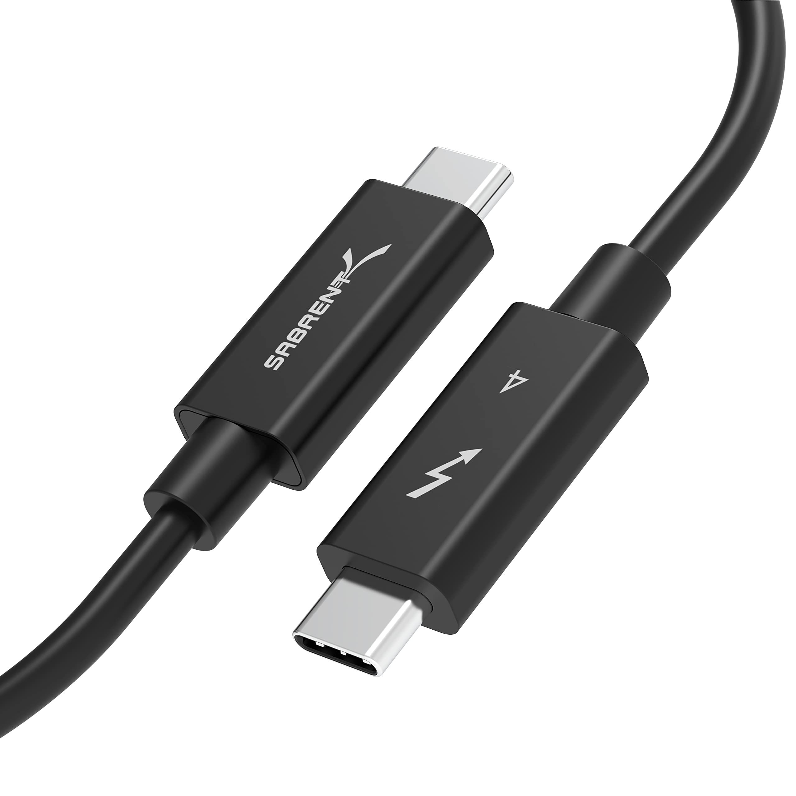 SABRENT Thunderbolt 4 Cable 6.5ft - 100W PD, 8K/60Hz, 40Gbps Data, USB 4 & Thunderbolt 3 Compatible