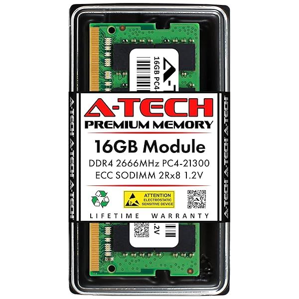 A-Tech 16GB RAM for Synology D4ECSO-2666-16G D4ES01-16G DDR4 2666 MHz SODIMM ECC Unbuffered Memory for NAS NVR Servers