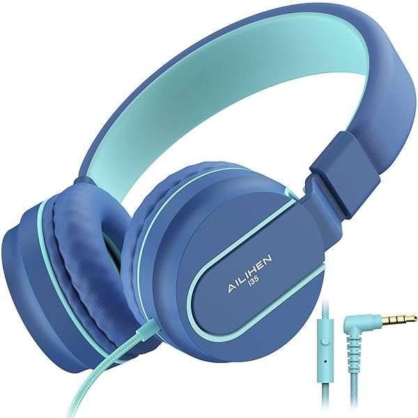 AILIHEN I35 Kids Headphones: Safe 93dB Volume, HD Mic, Foldable Design for School & Tablets - Perfect for Boys & Girls