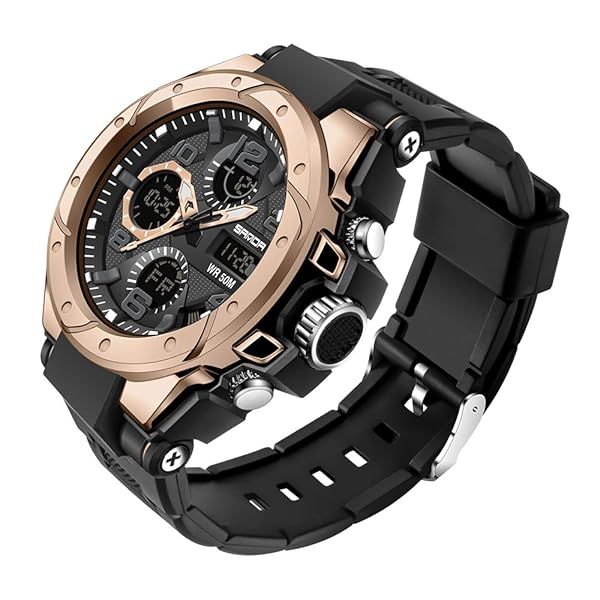 Shop AIMES Tactical Military Watches for Men - Waterproof Digital Army Wristwatch in Rose Gold
