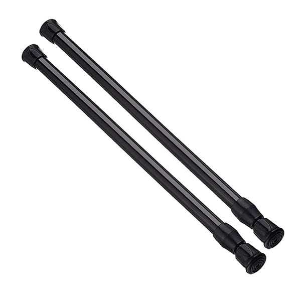 "Buy AIZESI Short Spring Tension Curtain Rods (Black, 16"-28", 2 Pcs) - Perfect for Small Spaces!"