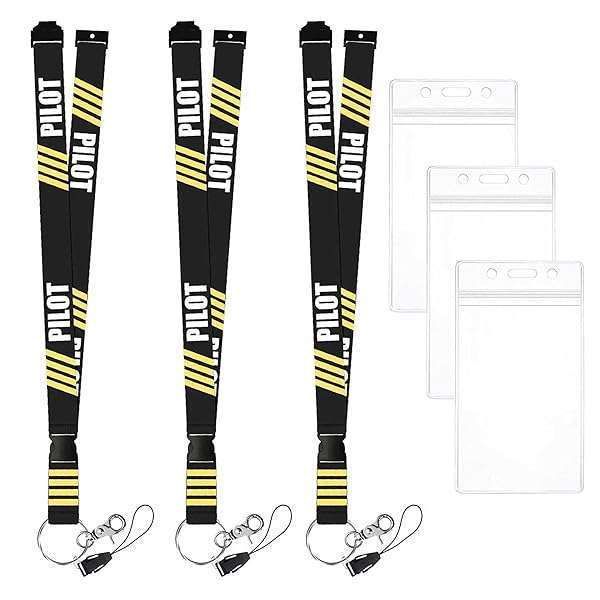 ALAMSCN Pilot Lanyard: Detachable Neck Strap & Keychain ID Badge Holder for Aircraft Safety