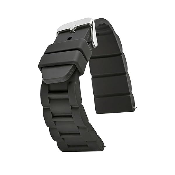 ALPINE Sporty Premium Silicone Adjustable 26mm Watch Band Replacement for Men and Women Waterproof Multi-purpose Black Watch Straps