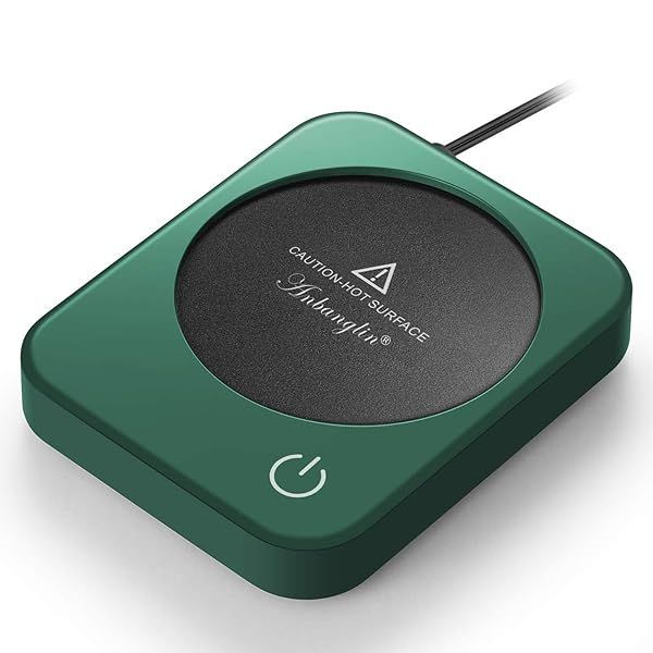 ANBANGLIN Smart Coffee Mug Warmer: 3 Temp Control & Auto Shut Off for Tea, Milk & Beverages - Perfect Desk Accessory (Green)