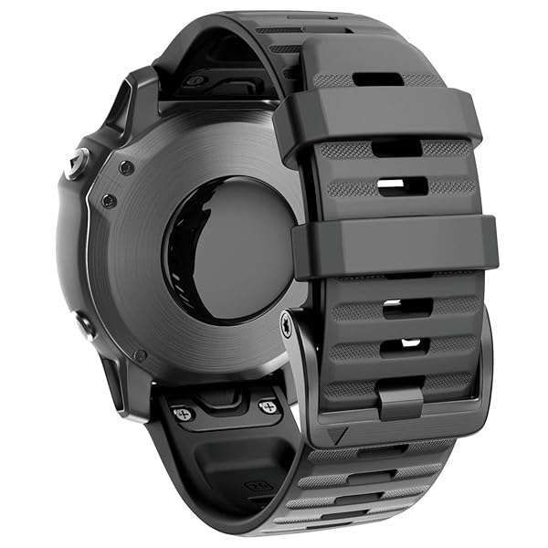 ANCOOL 26mm Soft Silicone Watch Band for Fenix 6X/7X/5X/8/3/Pro - QuickFit Replacement in Black