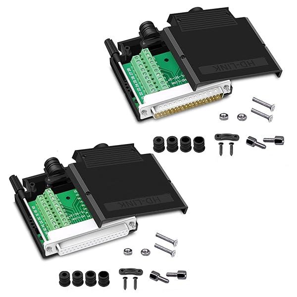 ANMBEST DB37 Solderless RS232 D-SUB 37-Pin Adapter Connector Breakout Board with Case & Bolts
