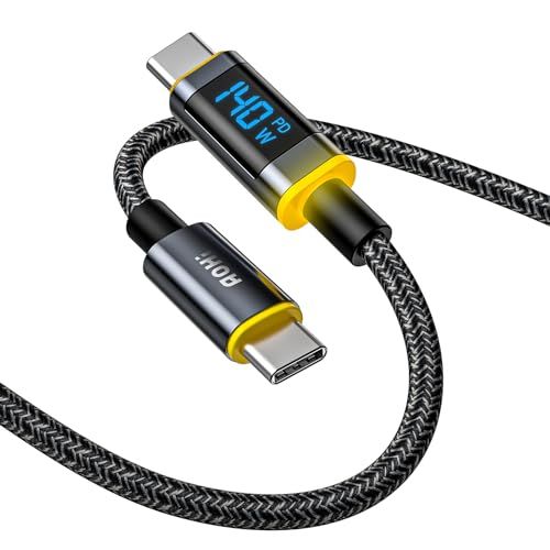 AOHI 140W USB C to USB C Cable - Fast Charging for iPhone 15 Pro Max, Galaxy, MacBook Pro, iPad Pro & More | 4ft Nylon Cord