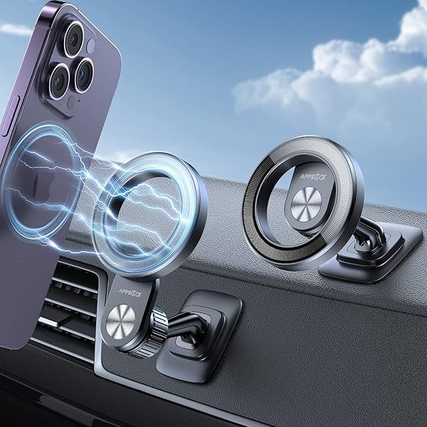 APPS2Car 2-Pack Compatible for Magsafe Phone Holder for Car - Designed for iPhone 17 16 15 14 13 12 Official Magsafe Case