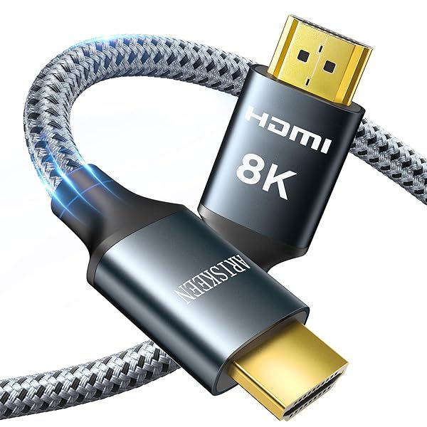ARISKEEN 8K HDMI Cable 15 FT High Speed 48Gbps HDMI 2.1 for 8K 60Hz 4K 120Hz 144Hz Braided Cord
