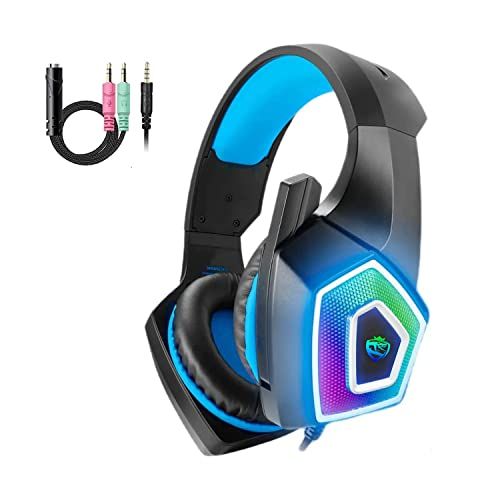 ARKARTECH Gaming Headset with Mic: Stereo Surround Sound & LED for Xbox, PS4, PS5, PC, Switch - Noise Cancelling Over Ear Headphones