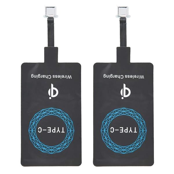 ASHATA 2Pcs Type C Qi Adapter: Fast USB C Charging Receiver for All Type C Phones