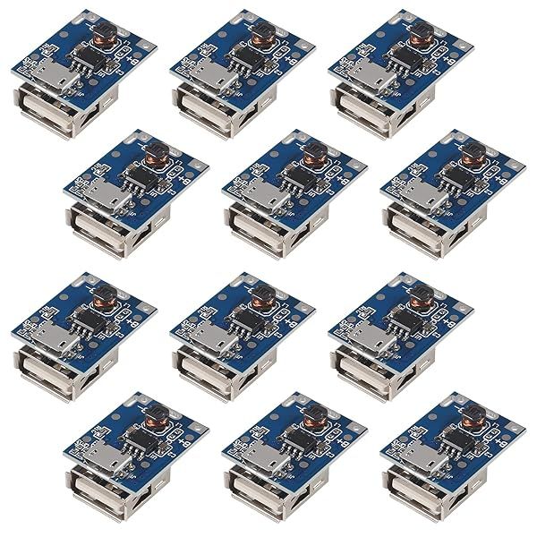 ATNSINC 12PCS Micro USB 5V 1A Boost Converter Step-Up Power Module Charging Protection Board LED Display USB for DIY Charger 134N3P Program(Mirco USB)