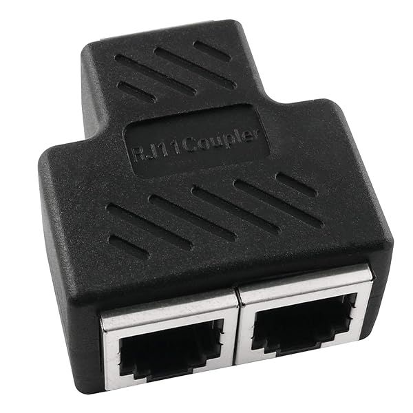 AXLIZER Telephone Splitter 1 to 2 RJ11 6P4C Wall Jack Plug Adapter for Telephone Line Connection