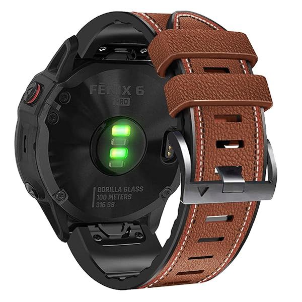 Abanen Quick Fit 22mm Watch Bands for Fenix 7 Fenix 6 Fenix 5 EPIX 2, Fiber Leather with Silicone Lining Stitches Soft Sweatproof Wrist Strap for