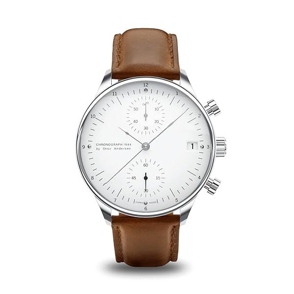 Vintage 1844 Chronograph Men's Watch: Stylish Stainless Steel Analog Timepiece in Steel/White