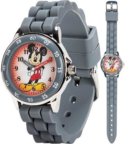 Disney Kids MK1242 Mickey Mouse Grey Analog Quartz Watch for Boys and Girls