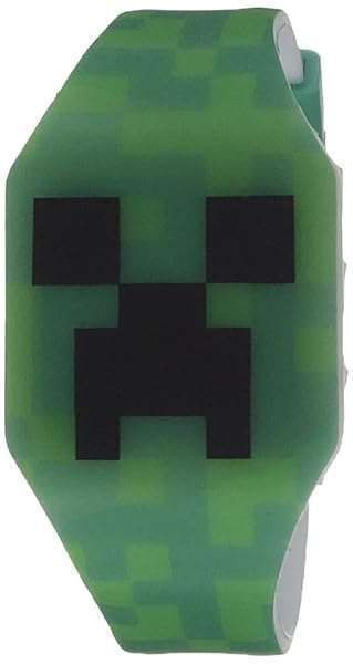 Accutime Kids Minecraft Creeper Watch - Cool Green Digital Quartz Gift for All Ages