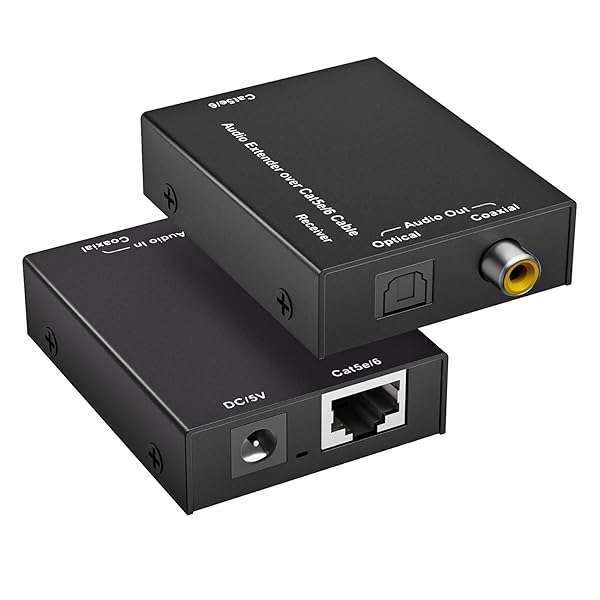 BolAAzuL Active Optical Coaxial Digital Audio Extender: 300M SPDIF Toslink Over Cat5e/Cat6 Cable